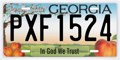 GA license plate PXF1524