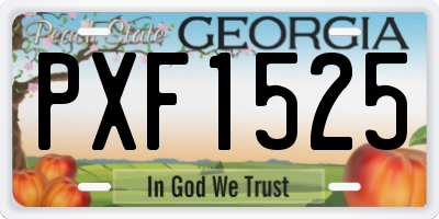 GA license plate PXF1525
