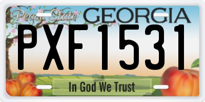 GA license plate PXF1531