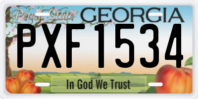 GA license plate PXF1534