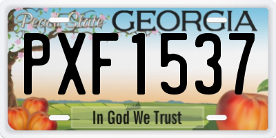 GA license plate PXF1537
