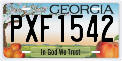 GA license plate PXF1542