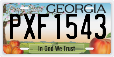 GA license plate PXF1543