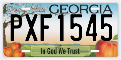GA license plate PXF1545