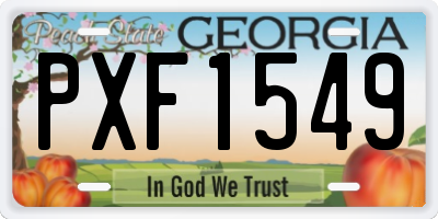 GA license plate PXF1549