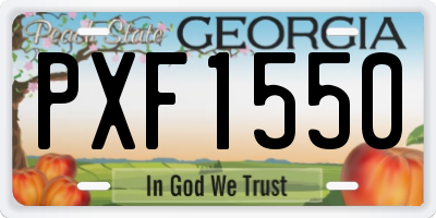 GA license plate PXF1550