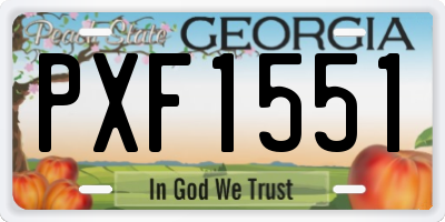 GA license plate PXF1551