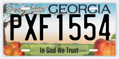 GA license plate PXF1554