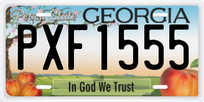 GA license plate PXF1555