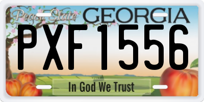 GA license plate PXF1556