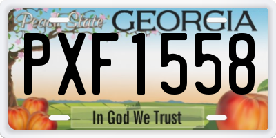 GA license plate PXF1558