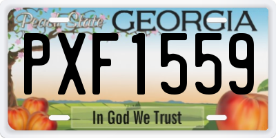 GA license plate PXF1559