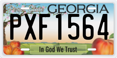 GA license plate PXF1564