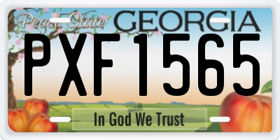 GA license plate PXF1565
