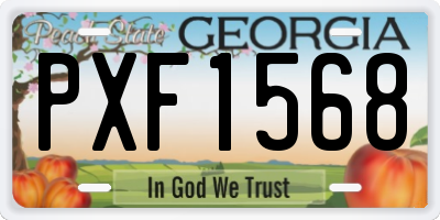 GA license plate PXF1568