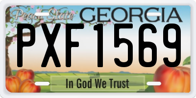 GA license plate PXF1569
