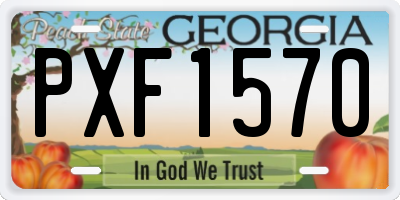 GA license plate PXF1570