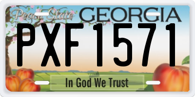 GA license plate PXF1571