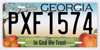 GA license plate PXF1574