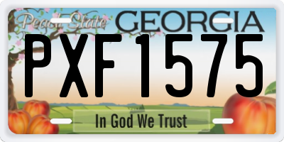 GA license plate PXF1575