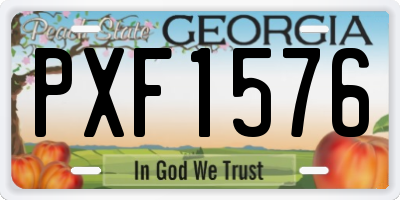 GA license plate PXF1576