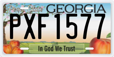GA license plate PXF1577