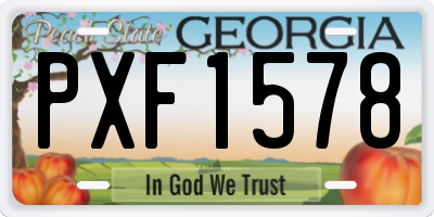 GA license plate PXF1578