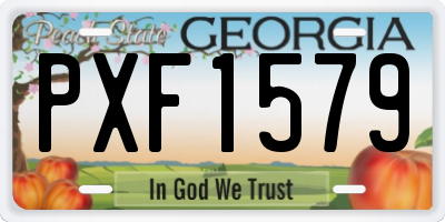 GA license plate PXF1579