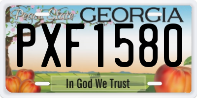 GA license plate PXF1580