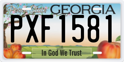 GA license plate PXF1581