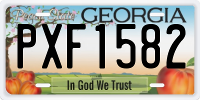 GA license plate PXF1582
