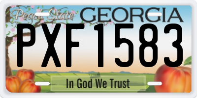 GA license plate PXF1583