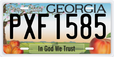 GA license plate PXF1585