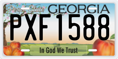 GA license plate PXF1588