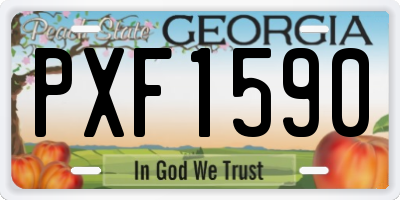 GA license plate PXF1590