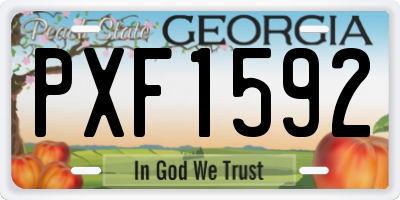GA license plate PXF1592