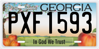 GA license plate PXF1593
