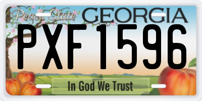 GA license plate PXF1596