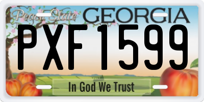 GA license plate PXF1599