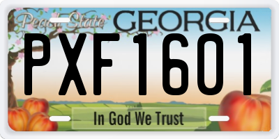 GA license plate PXF1601