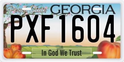 GA license plate PXF1604