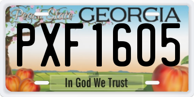 GA license plate PXF1605