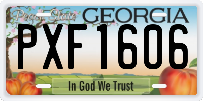 GA license plate PXF1606