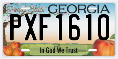GA license plate PXF1610
