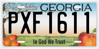 GA license plate PXF1611