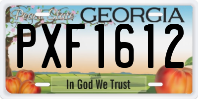 GA license plate PXF1612