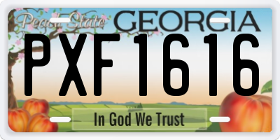 GA license plate PXF1616
