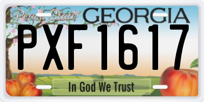 GA license plate PXF1617