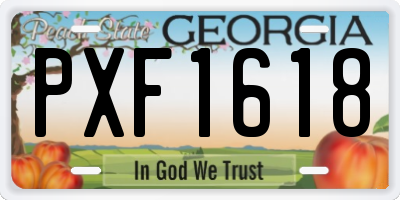 GA license plate PXF1618
