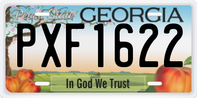 GA license plate PXF1622